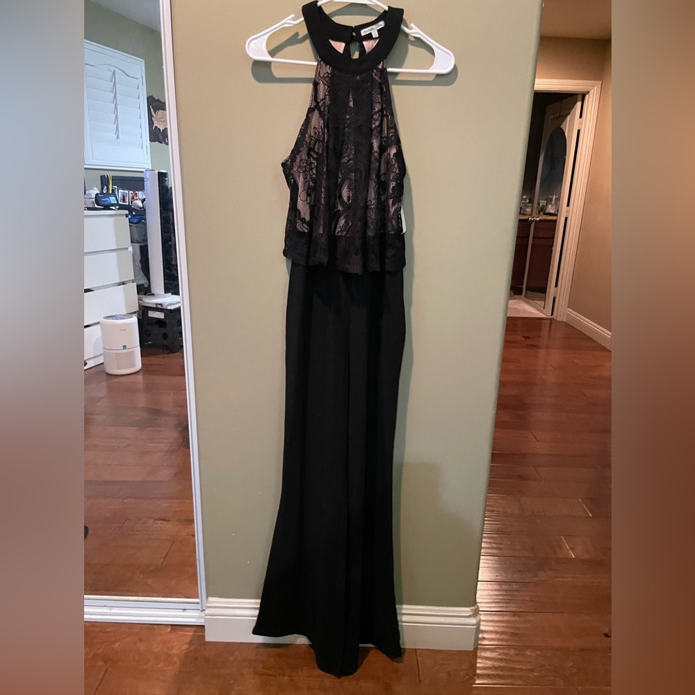 NWT Charlotte Russe Halter Lace Open back Jumpsuit